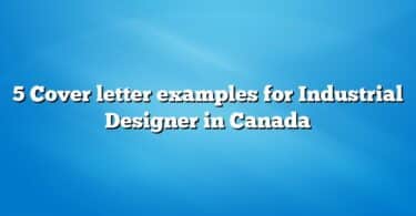 5 Cover letter examples for Industrial Designer in Canada