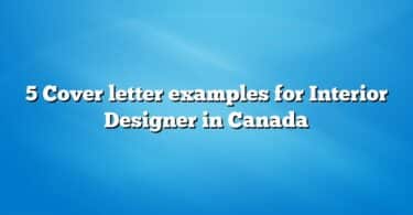 5 Cover letter examples for Interior Designer in Canada