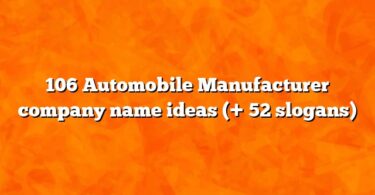 106 Automobile Manufacturer company name ideas (+ 52 slogans)