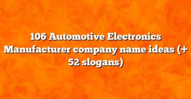 106 Automotive Electronics Manufacturer company name ideas (+ 52 slogans)
