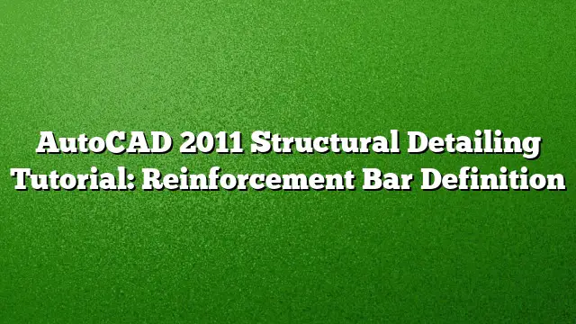 AutoCAD 2011 Structural Detailing Tutorial: Reinforcement Bar Definition