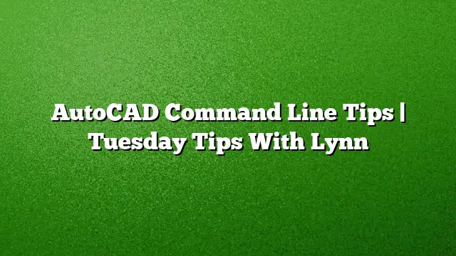 AutoCAD Command Line Tips | Tuesday Tips With Lynn