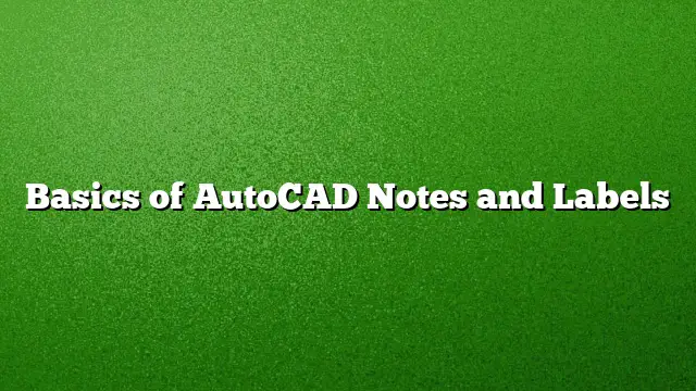 Basics of AutoCAD Notes and Labels