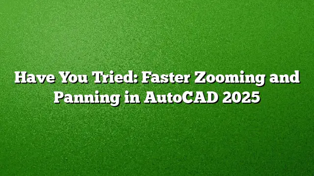 Have You Tried: Faster Zooming and Panning in AutoCAD 2025