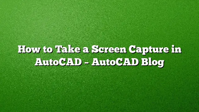 How to Take a Screen Capture in AutoCAD – AutoCAD Blog
