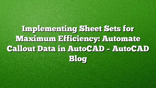 Implementing Sheet Sets for Maximum Efficiency: Automate Callout Data in AutoCAD – AutoCAD Blog