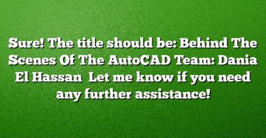 Sure! The title should be:
Behind The Scenes Of The AutoCAD Team: Dania El Hassan 
Let me know if you need any further assistance!