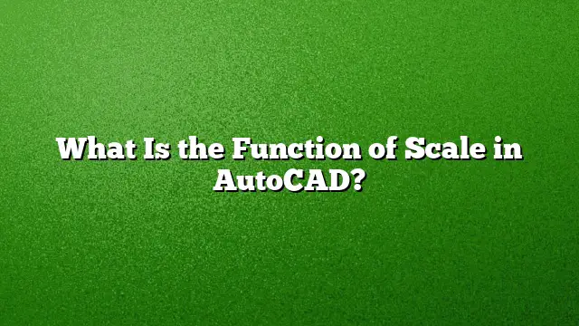 What Is the Function of Scale in AutoCAD?