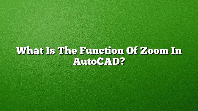 What Is The Function Of Zoom In AutoCAD?