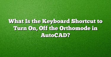What Is the Keyboard Shortcut to Turn On, Off the Orthomode in AutoCAD?