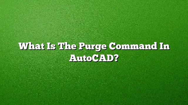 What Is The Purge Command In AutoCAD?
