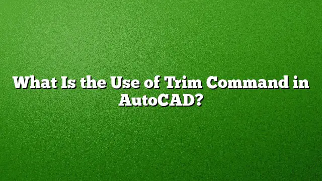 What Is the Use of Trim Command in AutoCAD?