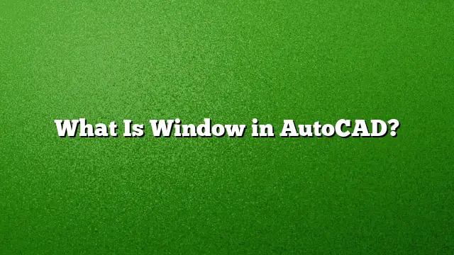What Is Window in AutoCAD?