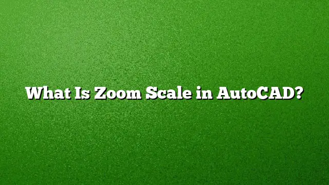 What Is Zoom Scale in AutoCAD?
