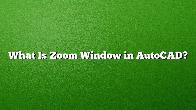 What Is Zoom Window in AutoCAD?