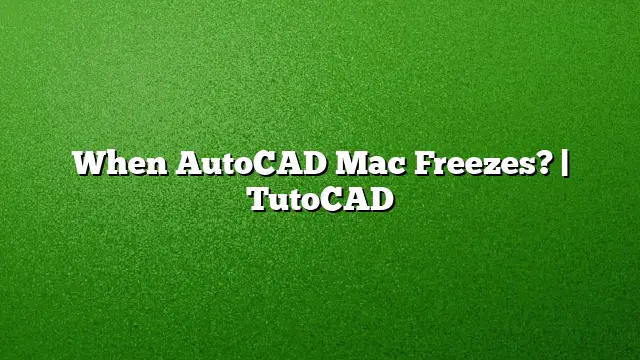 When AutoCAD Mac Freezes? | TutoCAD