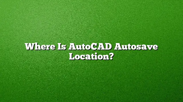 Where Is AutoCAD Autosave Location?