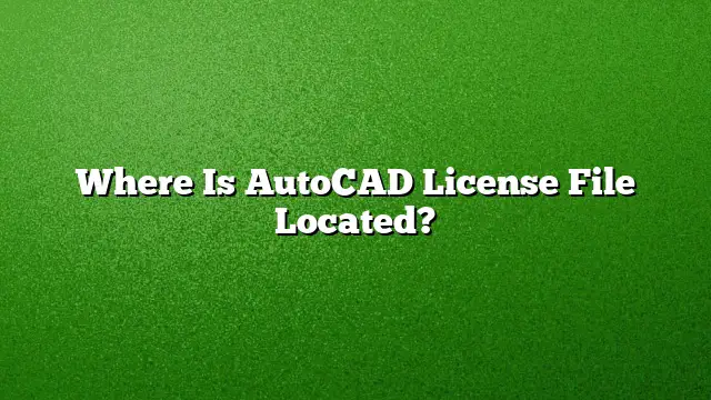 Where Is AutoCAD License File Located?