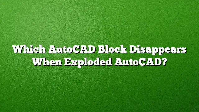 Which AutoCAD Block Disappears When Exploded AutoCAD?