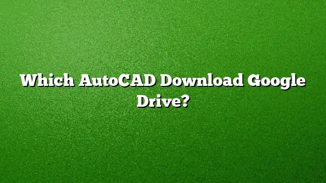 Which AutoCAD Download Google Drive?