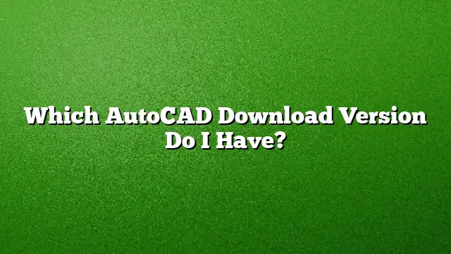 Which AutoCAD Download Version Do I Have?