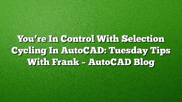 You’re In Control With Selection Cycling In AutoCAD: Tuesday Tips With Frank – AutoCAD Blog